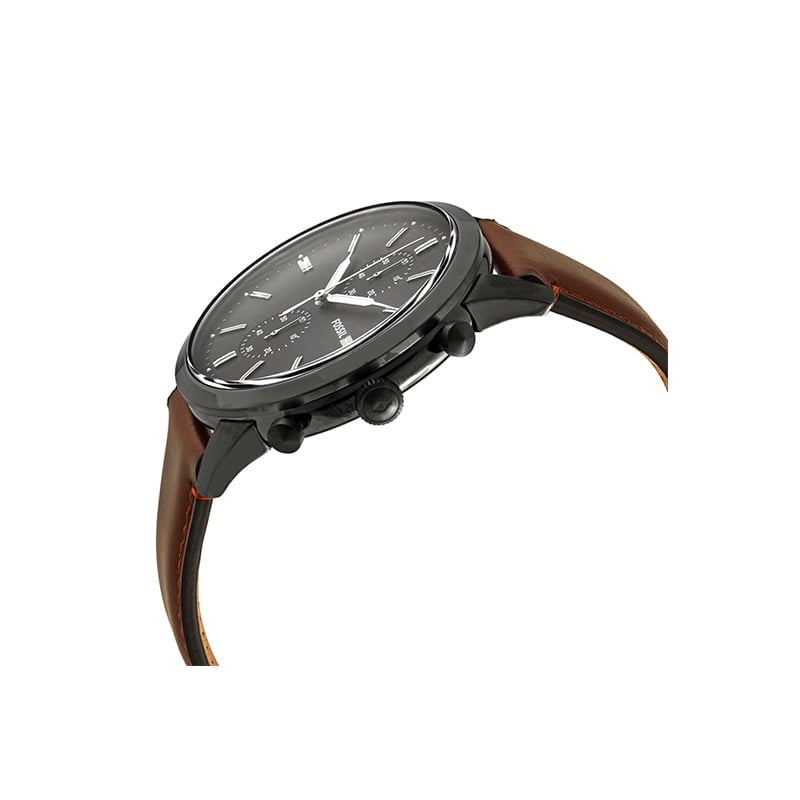 Fossil Belmar FS5532 Orologio Uomo 44mm - Bracciale Acciaio, Quadrante Nero Sunray, Datario