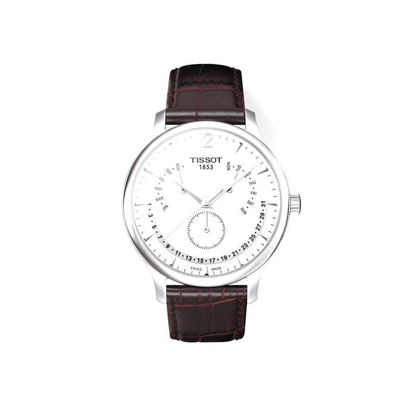 Tissot De Los Hombres T0636373603700Tradición Rose Reloj De Oro Con Relieve Band