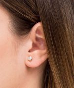 PENDIENTES CIRCONITA GARRA 4MM ORO - Imagen 2