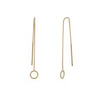 PENDIENTES HELENA PLATA DE LEY 925 CHAPADO ORO 18KT ARO CON CADENA COLGANTE