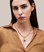 COLGANTE CHAPADO ORO 18 KT ARO MOTIVO VERDE - Imagen 2